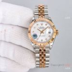 Clean Factory Rolex Ladies Datejust Watch 28mm 2-Tone Rose Gold Silver Dial